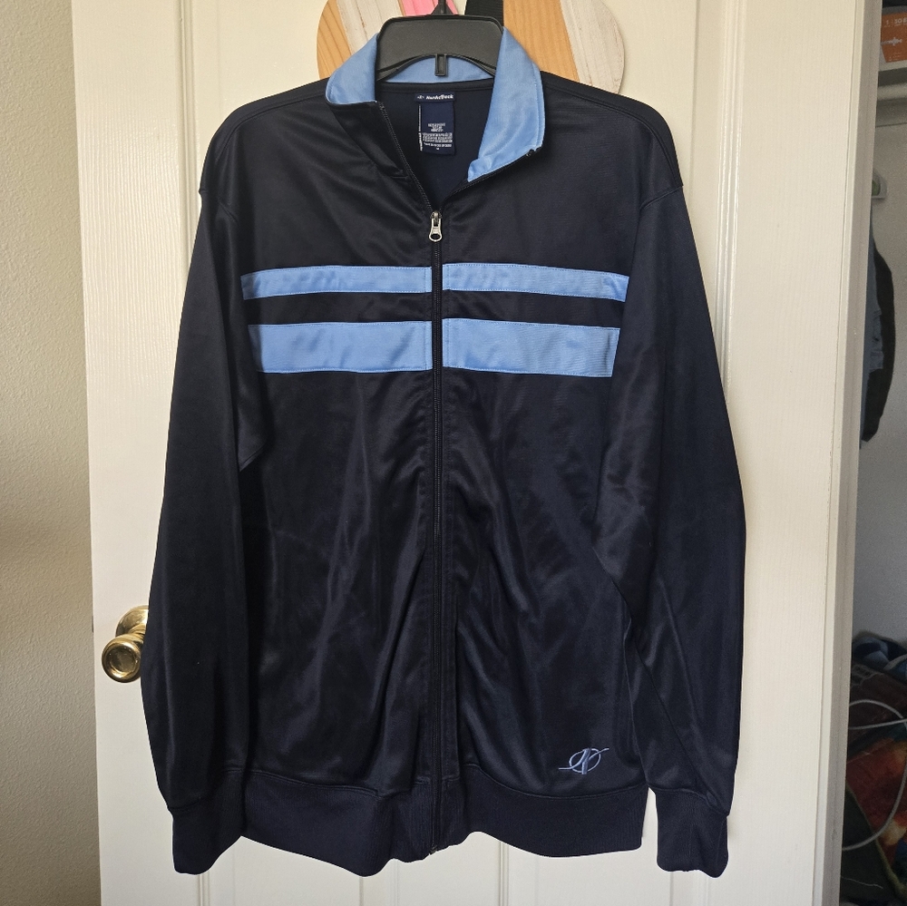 Men's Black and Blue Track Jacket